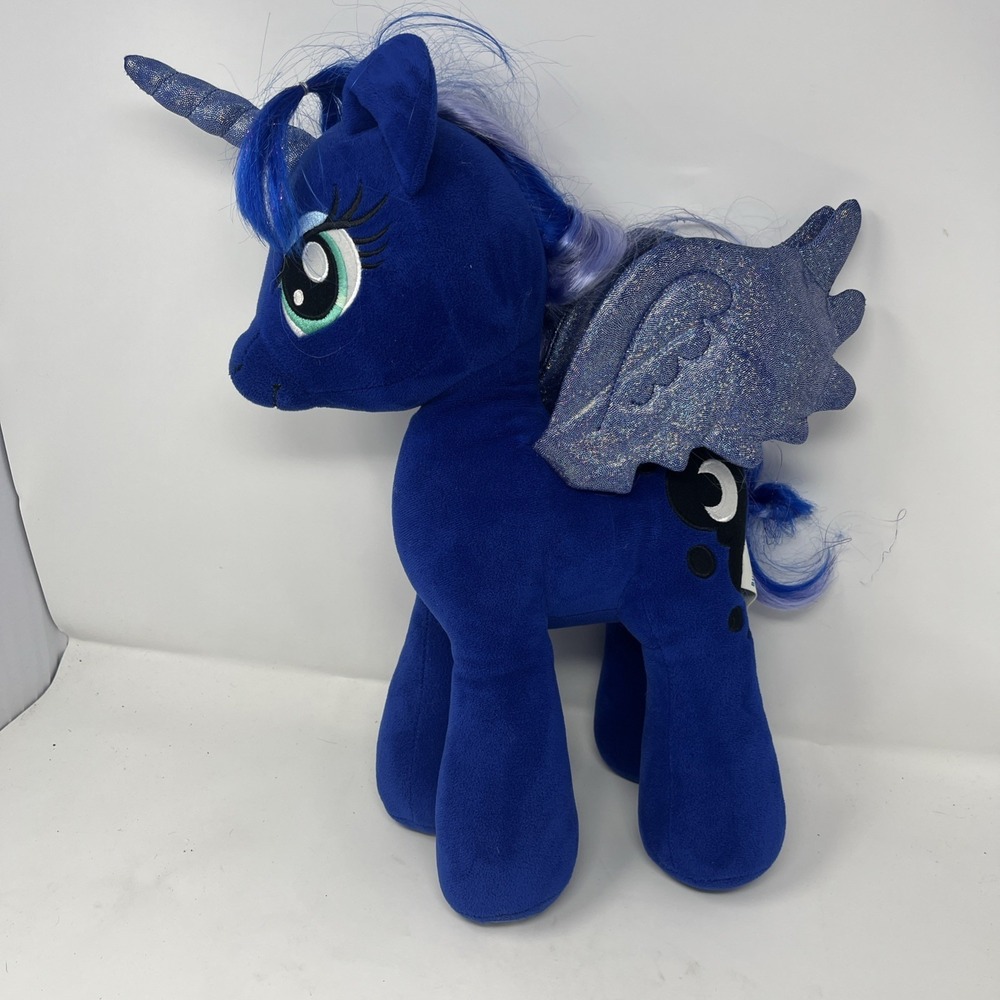 Build a Bear My Little Pony Princess Luna Plush Unicorn Pegasus Blue Iridescent